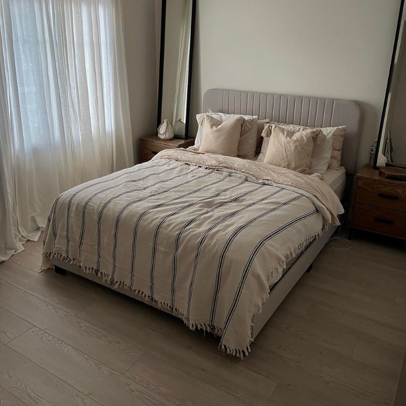 laminate flooring installed in a bedroom